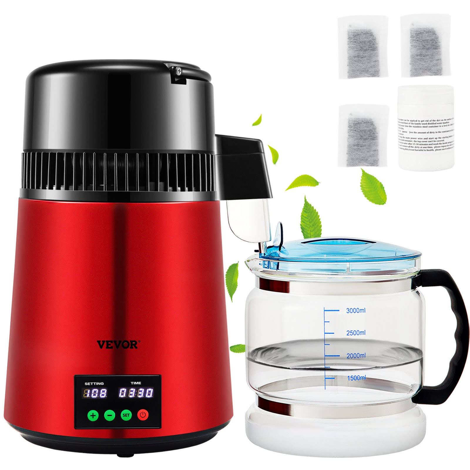 Water Distiller 1.1 gal. Countertop Distilled Water Maker 750 Watt Dua
