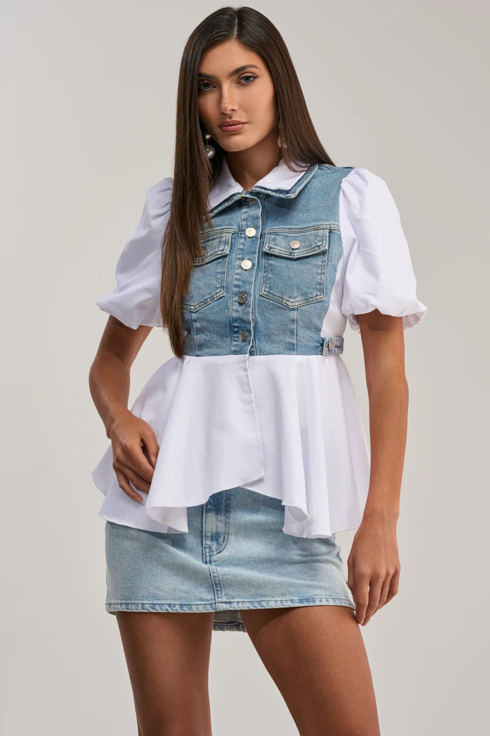 HOPELESS ROMANTIC DENIM BLOUSE - Akira Store