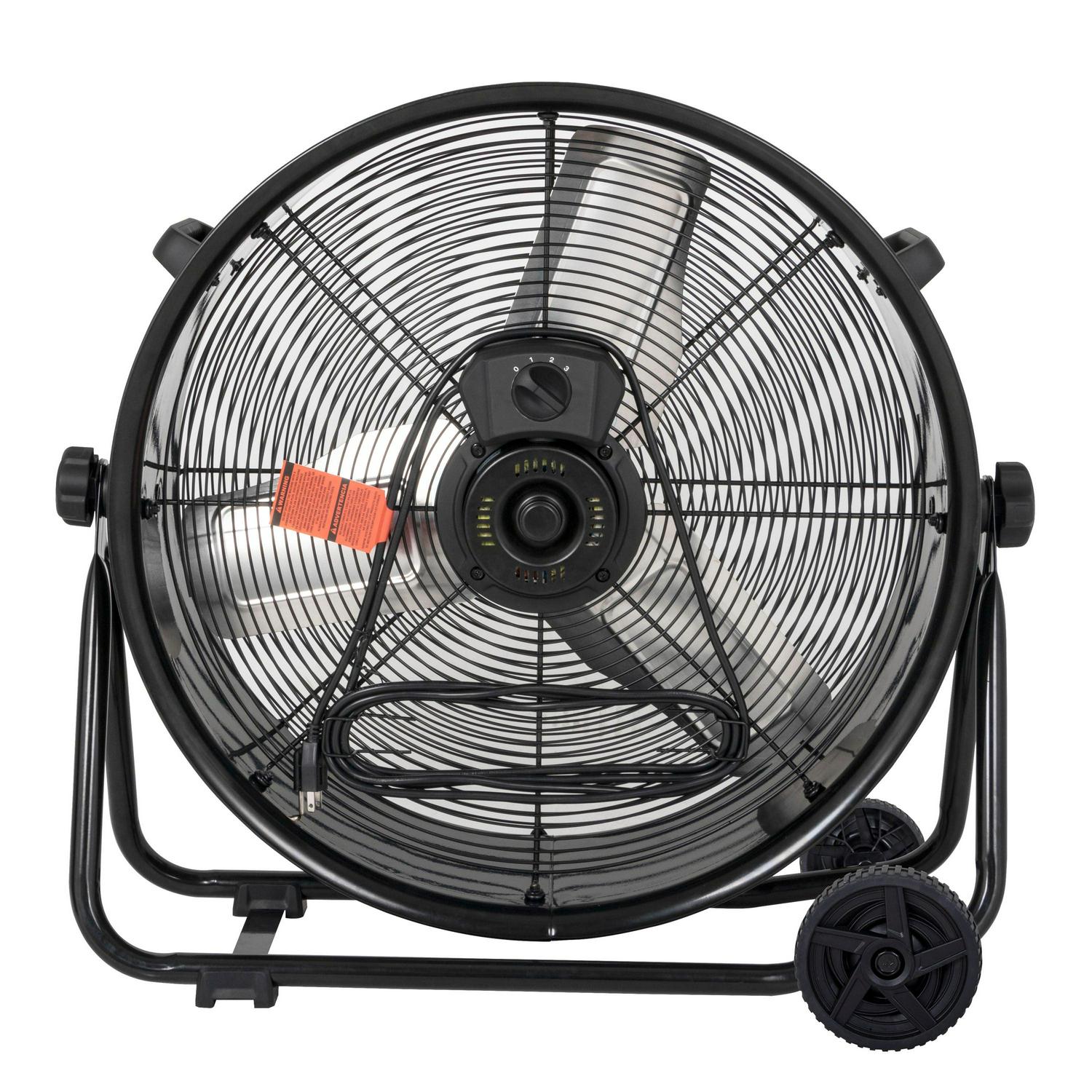 24 Inch High Velocity Drum Floor Fan. Industrial. 3-Speed. Adjustable Tilt - Image 3