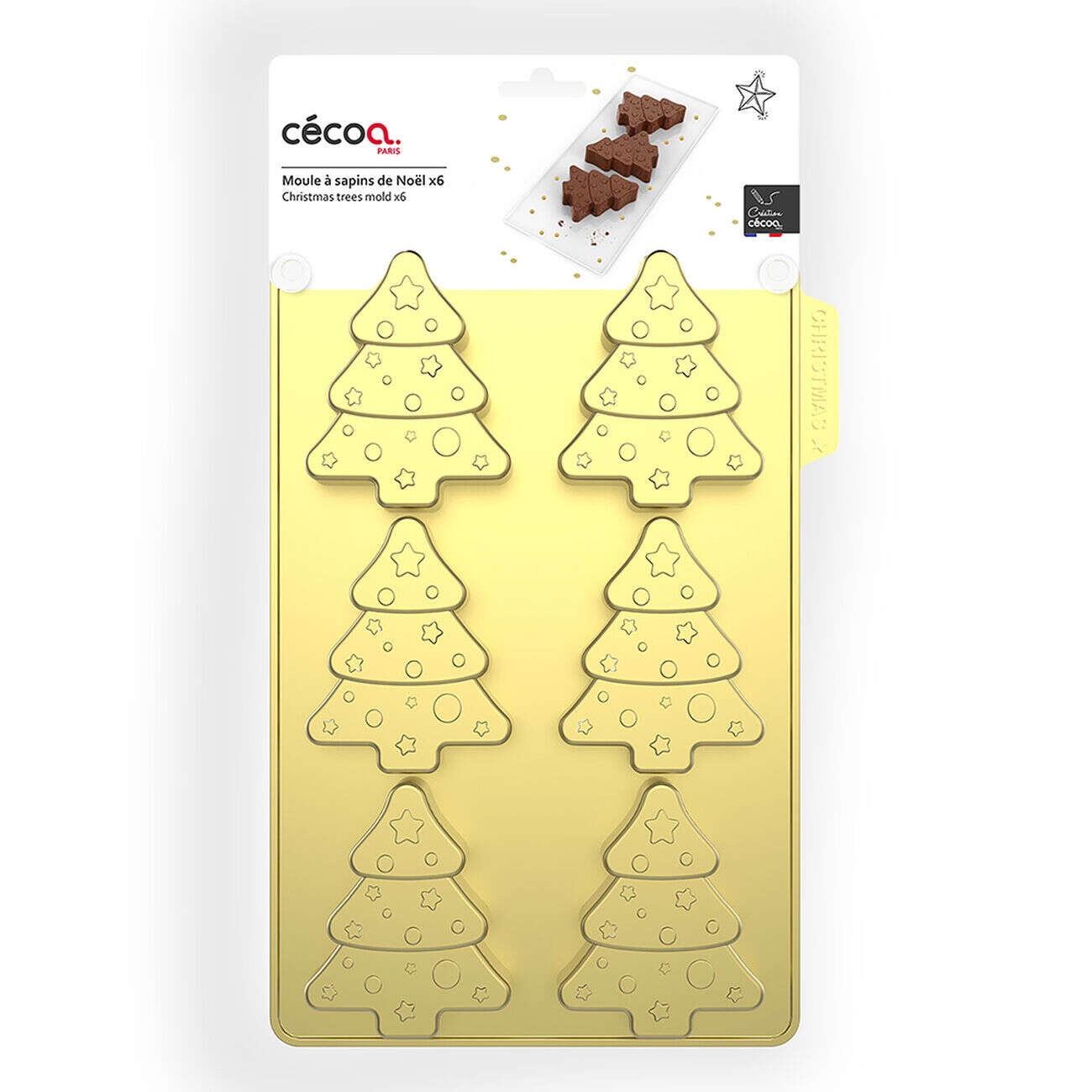 Moule à gâteau forme sapin de Noël x 6 en silicone