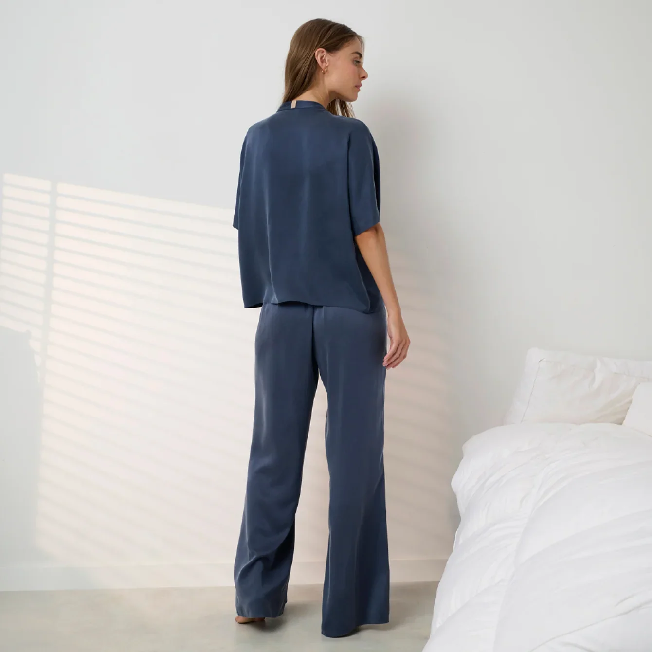 Washable Silk Crossover Pant Set