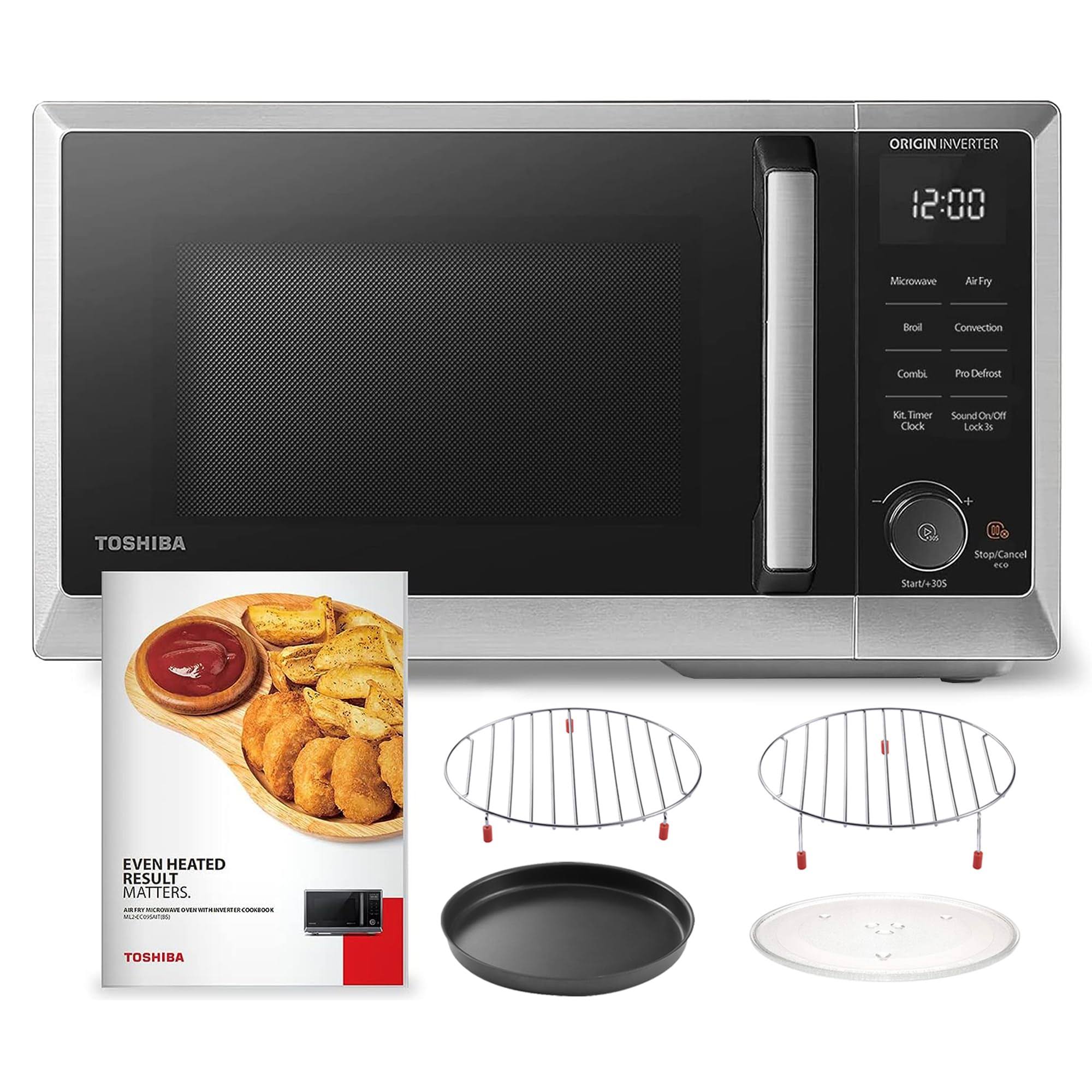 Toshiba 6 in 1 Inverter Microwave Oven Air Fryer Combo, Countertop Microwave, Healthy Air Fryer, Broil, Convection, Speedy Combi, Even Defrost.
