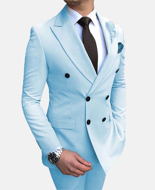 Ensemble 2 pièces élégant : blazer croisé à col à revers uni et pantalon