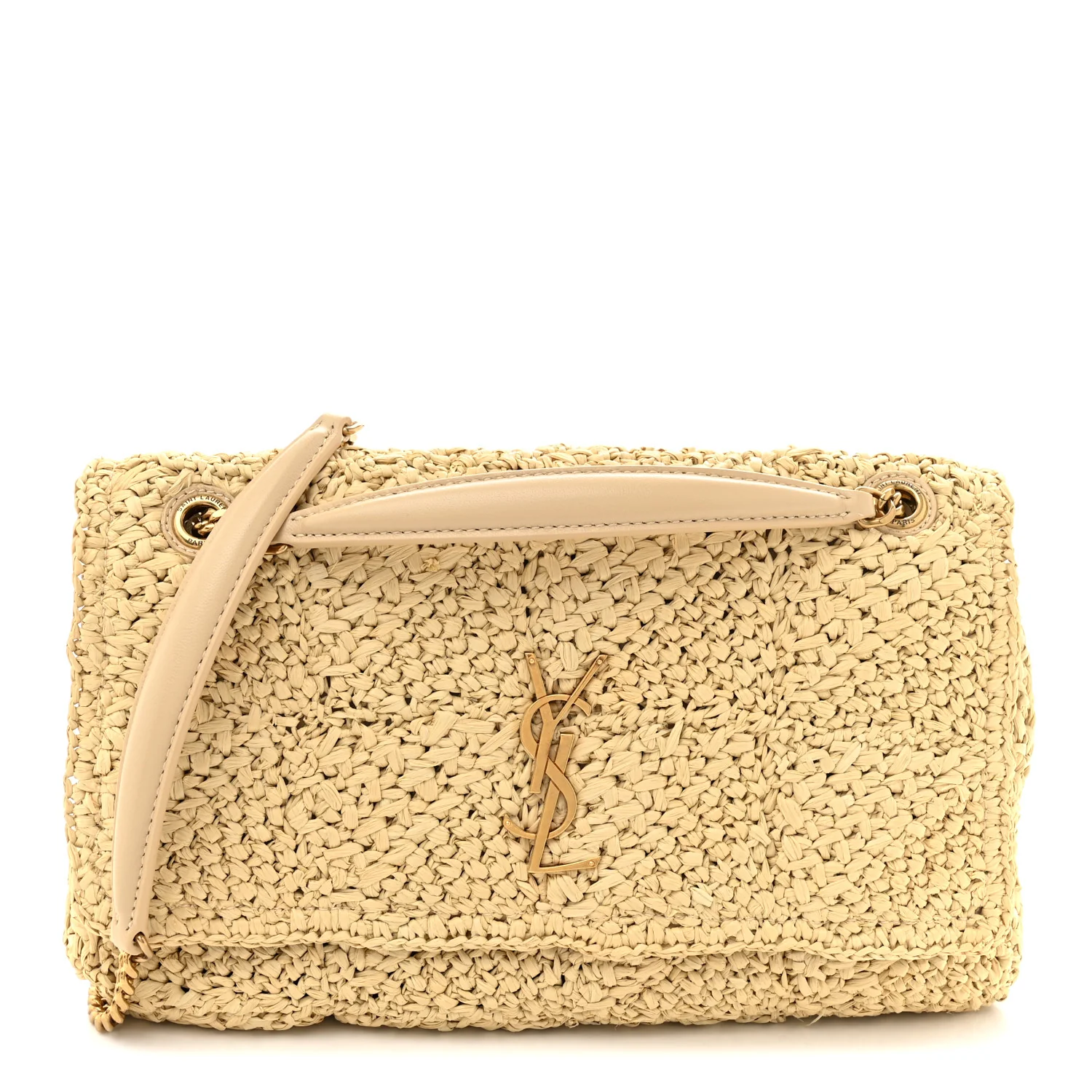 Raffia Monogram Medium Jamie Natural Avorio