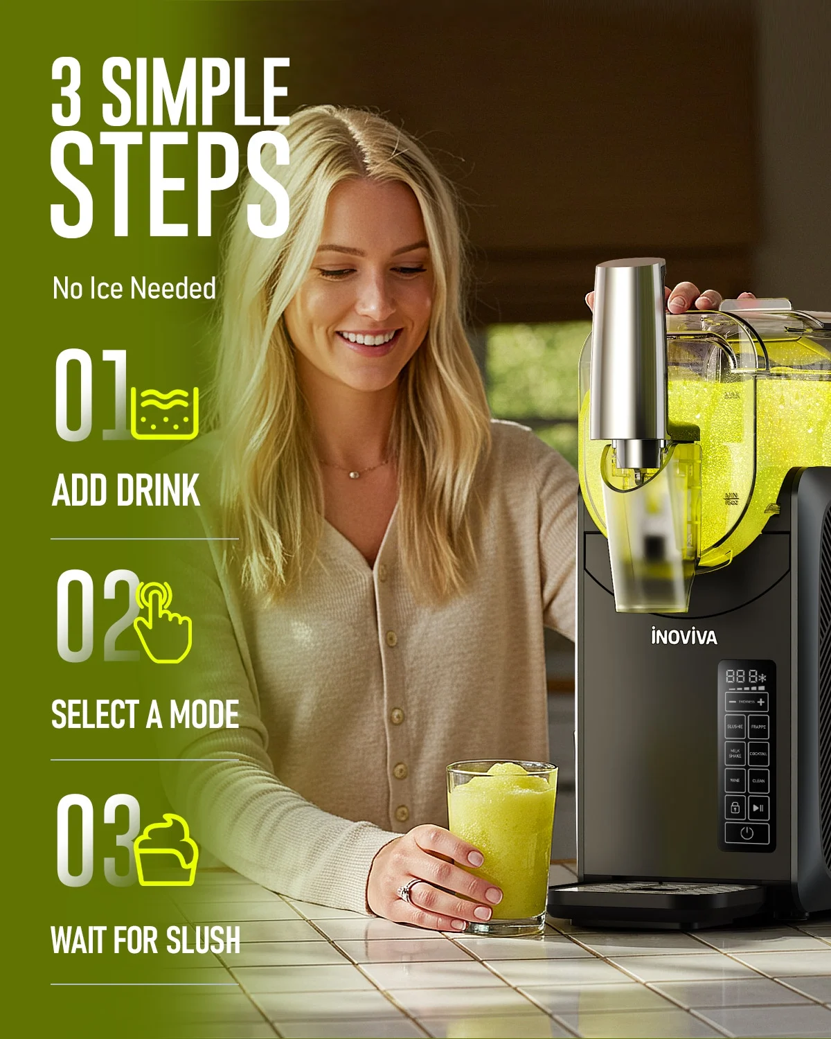 Slushie Machine, No Ice Needed, 68 oz Frozen Drink Maker for Home with Self-Cleaning, 5 Preset Programs, Frozen Margaritas, Frapp��s, Milkshake, and More - Image 4