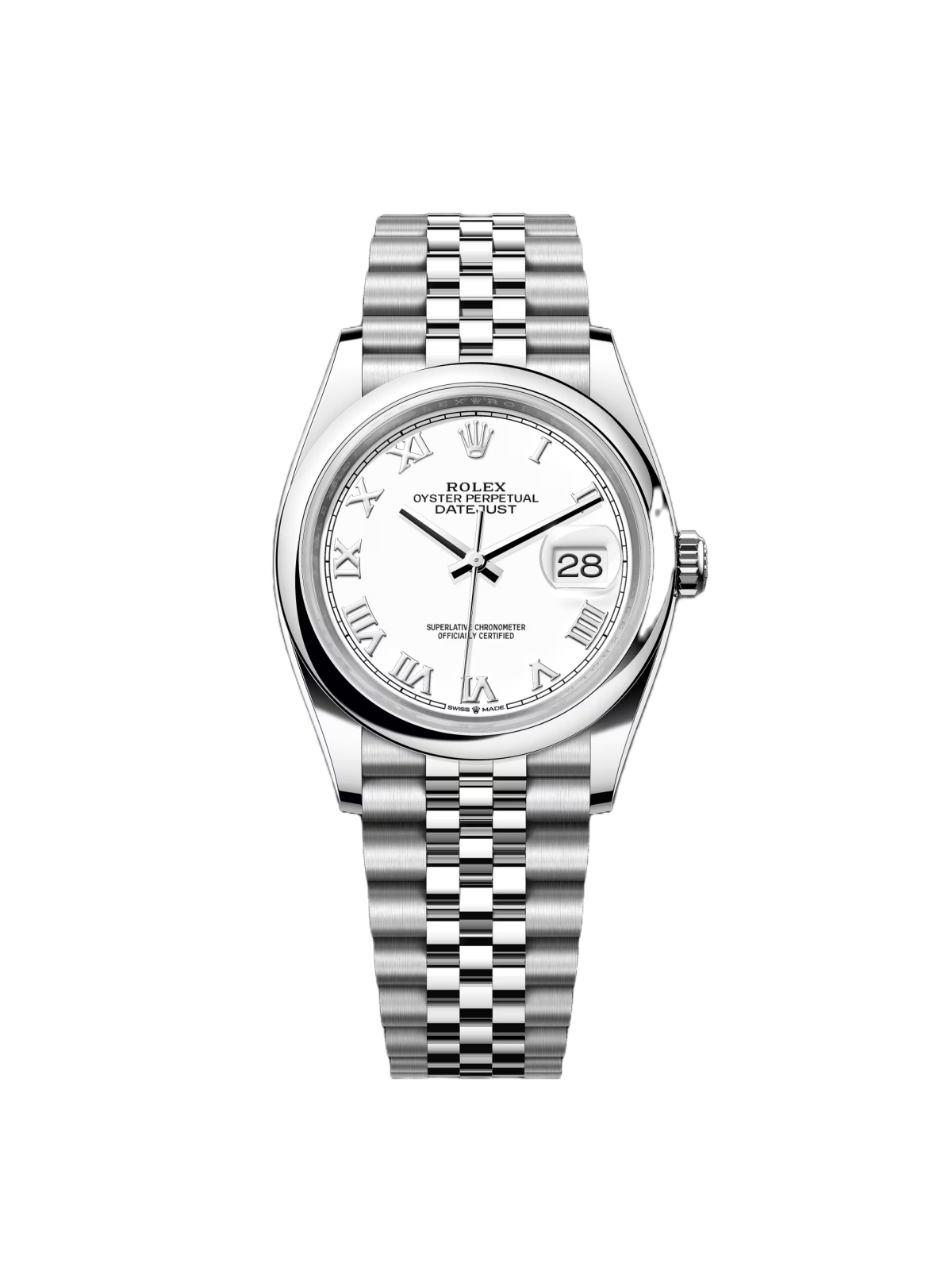 【Super Clone】RLX  Datejust 36mm 126200 Stainless Steel White Roman Dial Oyster