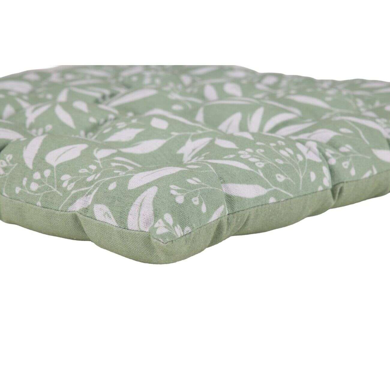 Galette de chaise carrée motif liberty vert 40x40cm