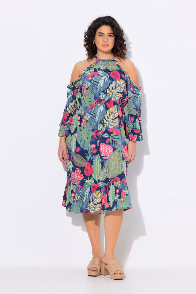 Printed Cold Shoulder Dress