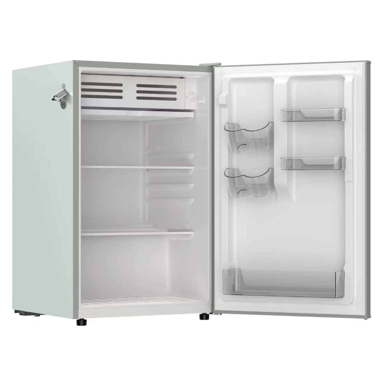 4.5 cu. ft. retro compact fridge built-in side bottle opener W: 21.65" x L: 22.24" X H: 32.91" (Azure)(Blue) - Image 9