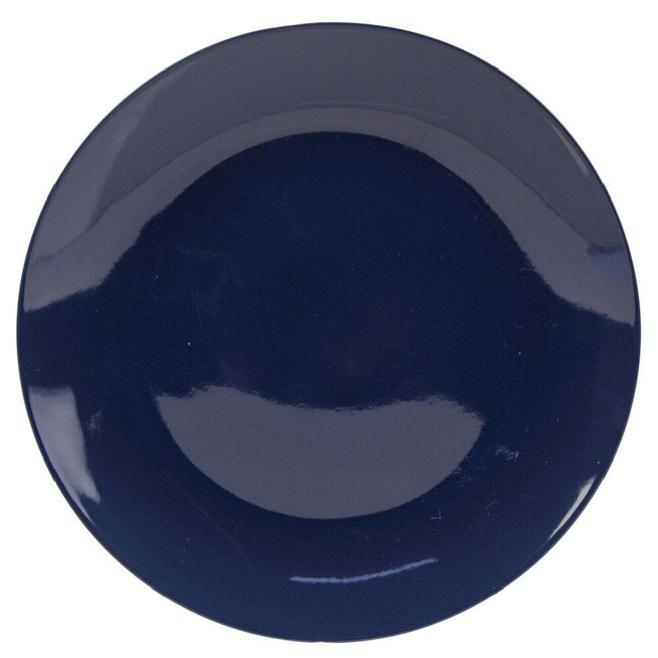 Assiette à dessert ronde motif feuillage bleu et blanc Ø20.5cm