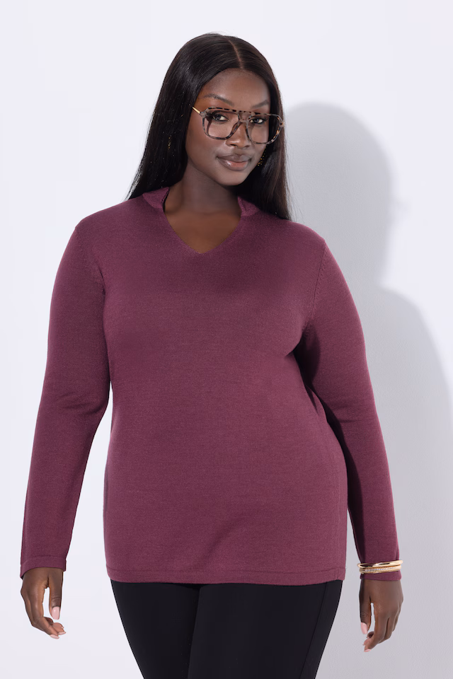 Merino Silk Blend V-Neck Sweater