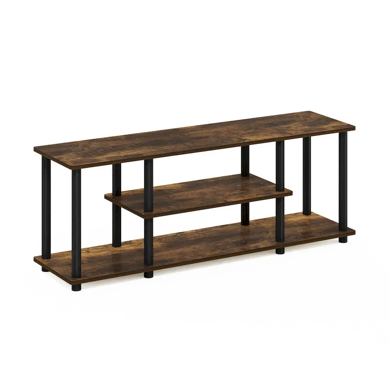 Furinno Turn-N-Tube Tool-Free 3D 3-Tier TV Stand for Entertainment