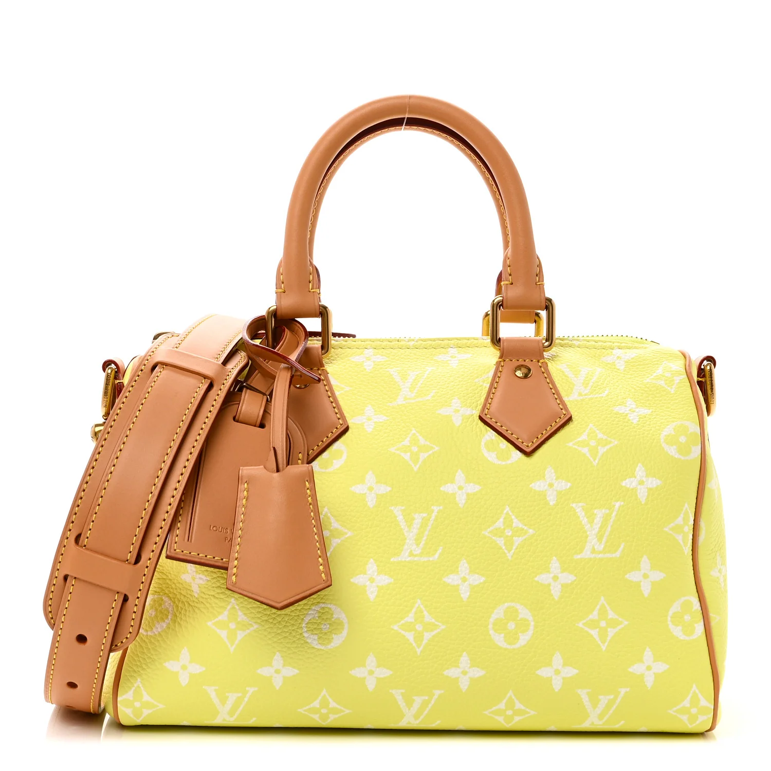 Calfskin Monogram Speedy P9 Bandouliere 25 Lemonade Yellow