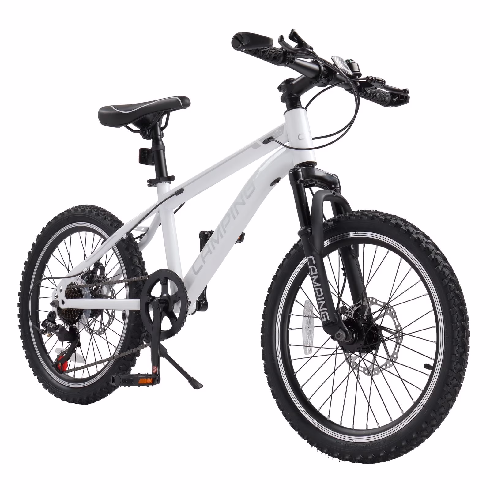 20" Mountain Bike, 7 Speed Bike with Disc Brakes, Black(Black) - Image 5