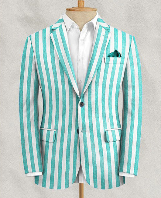 Blazer à rayures color block tendance, deux boutons et deux poches