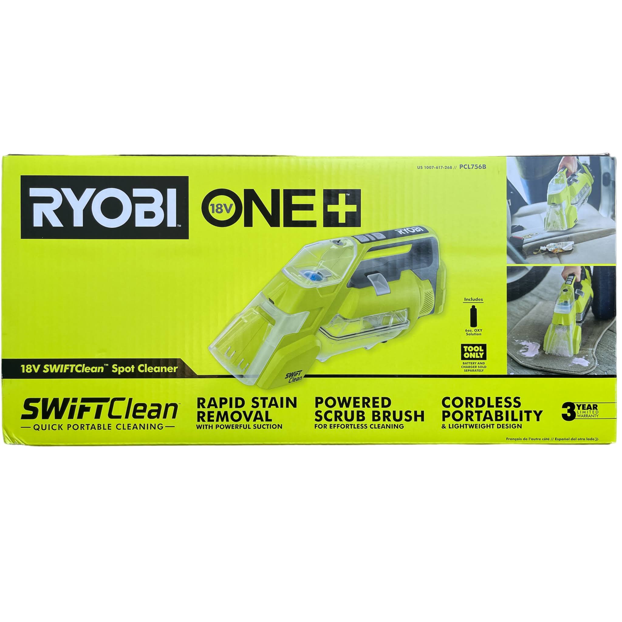 Ryobi PCL756B ONE+ 18V Cordless SWIFTClean Spot Cleaner (Tool Only)
