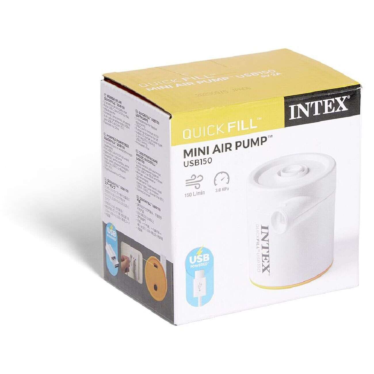 Mini gonfleur matelas USB Intex blanc