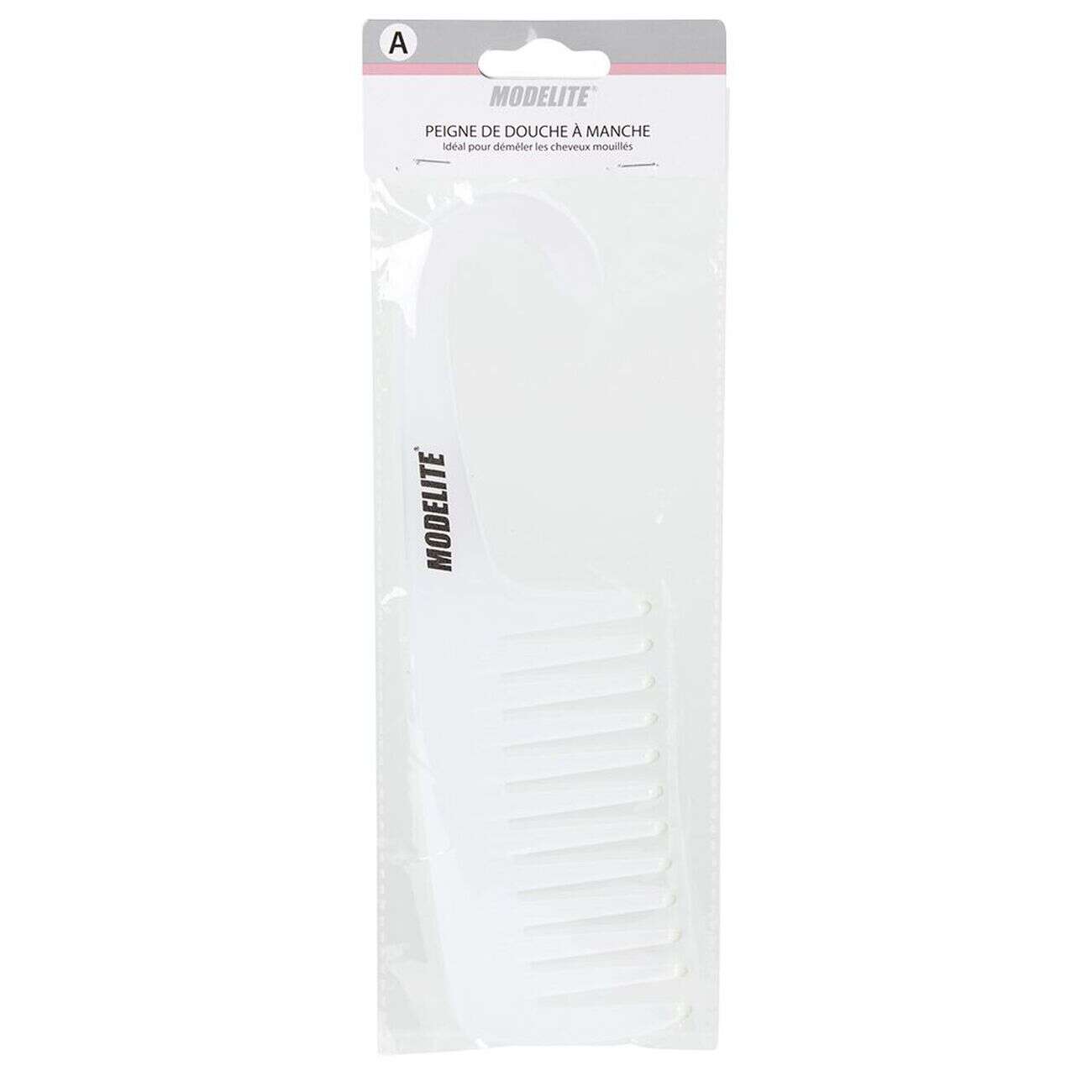 Peigne de douche blanc L26,5 cm
