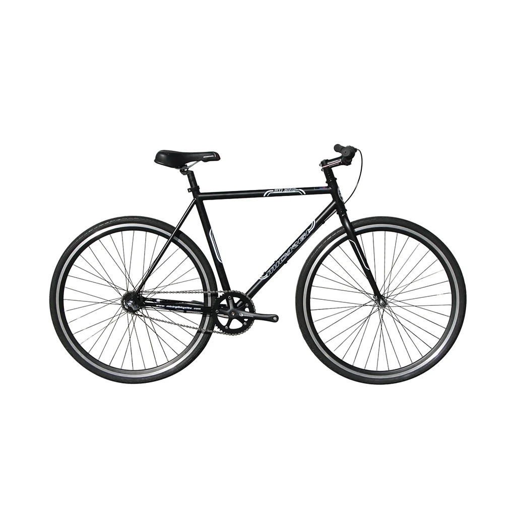 Fixed Bike 700C 57Cm Hi-Ten Steel Frame Side Pull Brake Alloy Black Rims 700C*1.5*14G*32H*H30 Black Spokes, Tire: Black. Matte Black Black(Matte Black) - Image 3