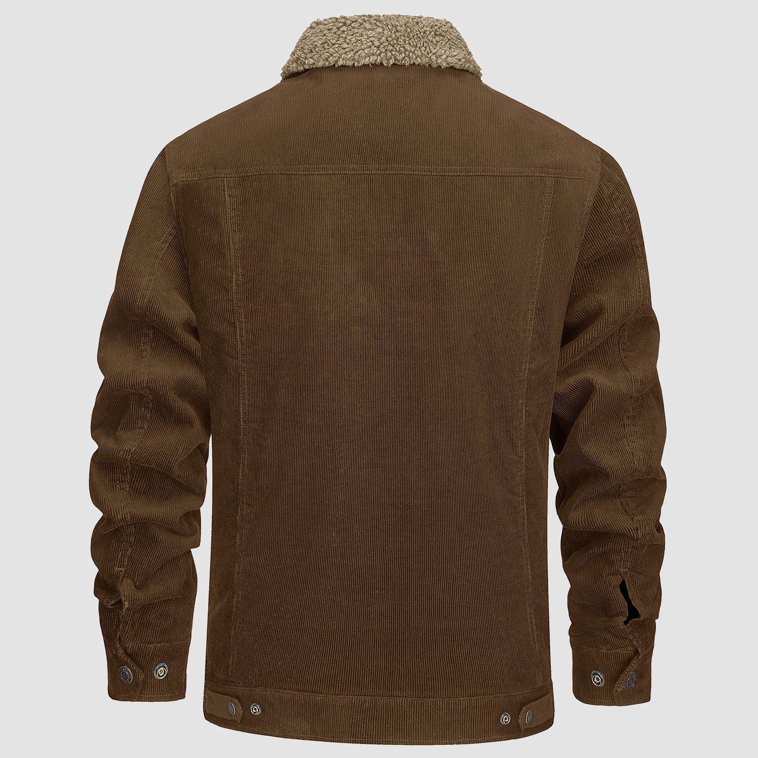 Veste cargo homme en velours côtelé doublée sherpa, col rabattu en coton, manteau de travail décontracté et chaud d'hiver avec 5 poches