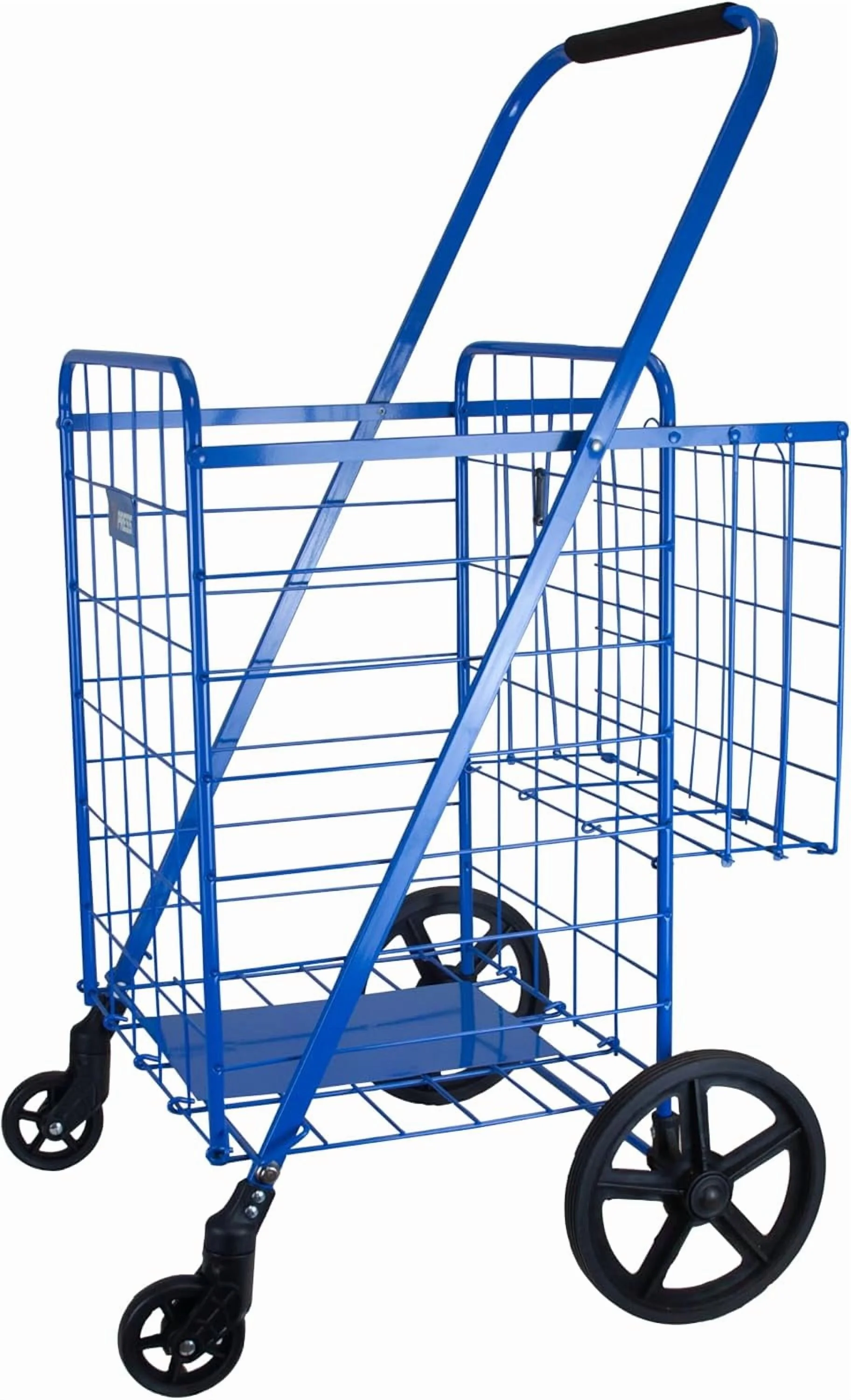 Deluxe Shopping Cart, Light Weight, Foldable, Snap Wheel, No Assembly, Easily Rolling with Spinner Wheels (Black)(Black) - Image 5