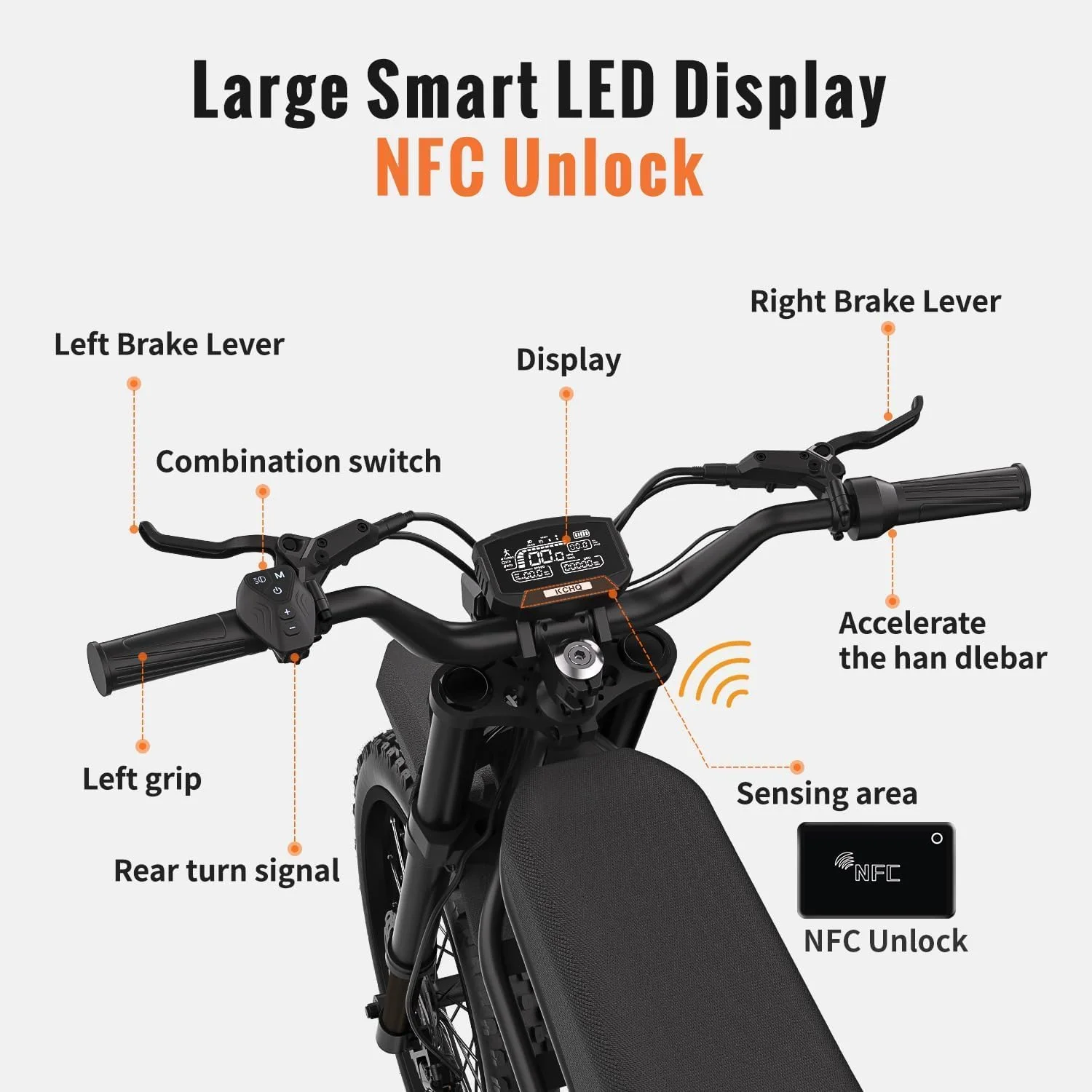 GT73 Electric Dirt Bike for Adults 2400W 48V 37MPH 36.4AH Dual Battery 85 Miles Range 25" Tires UL2849 Certified(185 cm/black) - Image 3