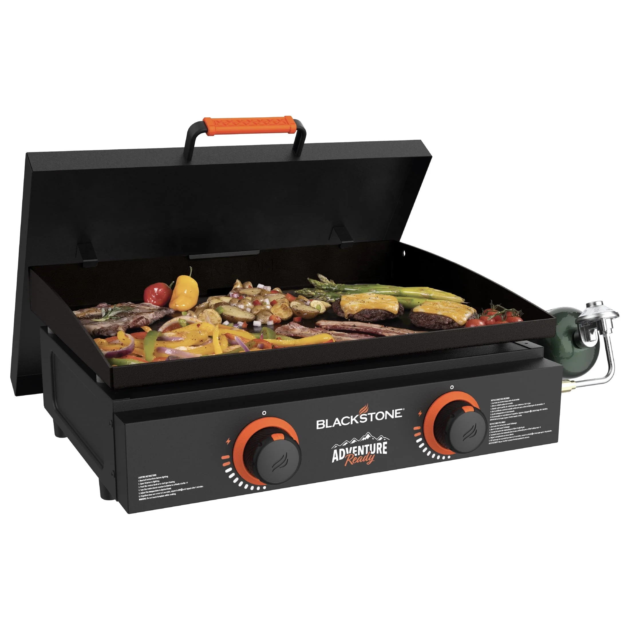 Adventure Ready 2 Burner 22" Propane Griddle with Hard Cover in Black(Black)