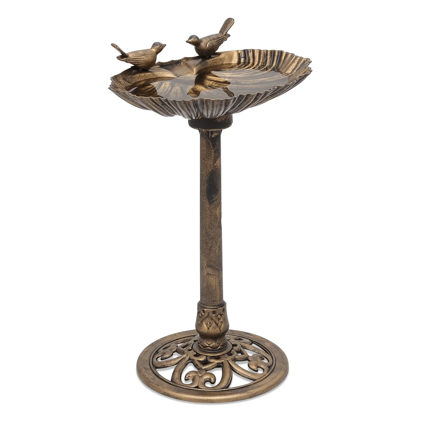 Magshion 28 Outdoor Garden Pedestal Bird Bath with Solar Pumb, for Patio Backyard Décor, Bronze