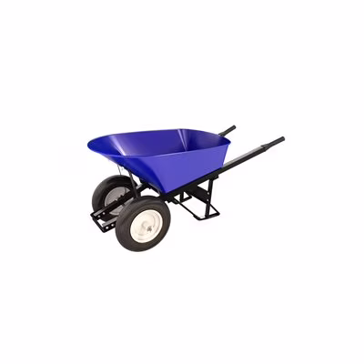 Steel Tray Wheel Barrow - 6 cu ft - Double Ribbed Tire Steel Handle