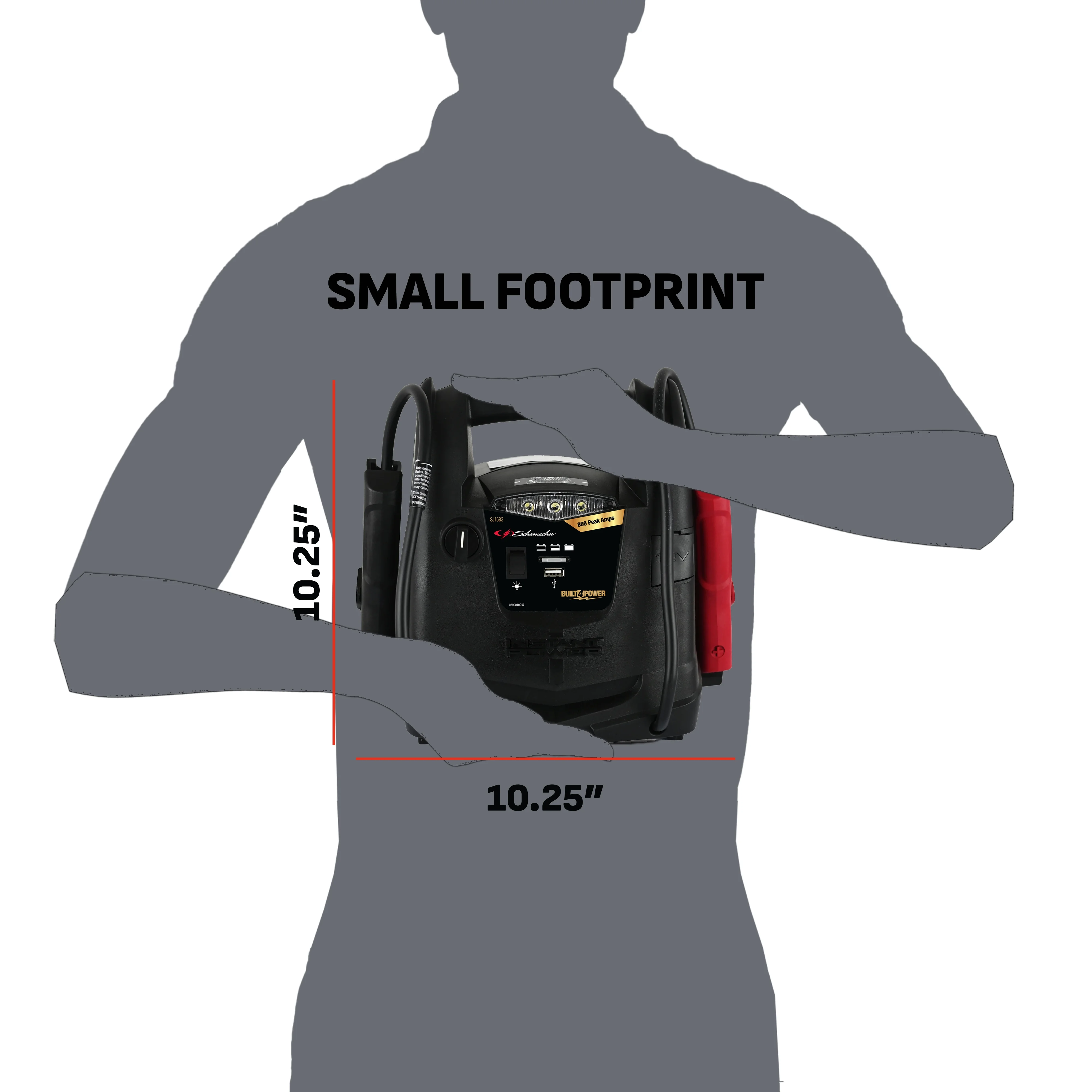 800A Car Battery Jump Starter and Portable Power Station, 150-PSI Air Compressor, 12V Sport, Auto, and Marine Batteries, SJ1583 - Image 8