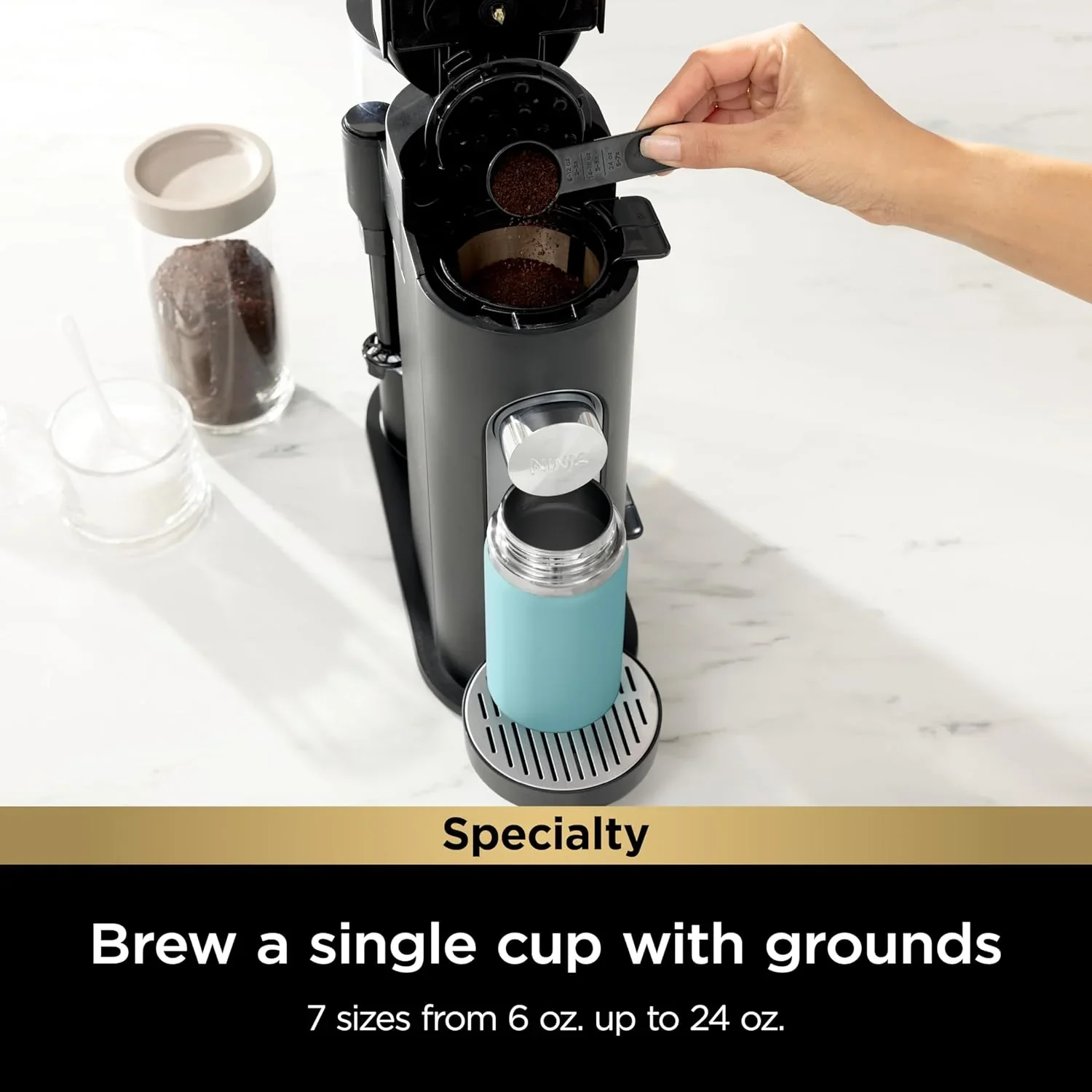 Cafetière Ninja à dosettes individuelles, compatible K-Cup, 4 méthodes d'infusion