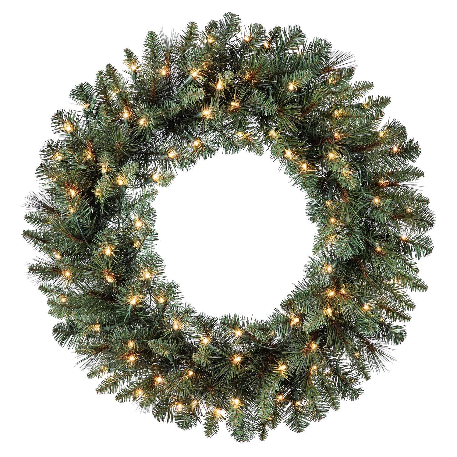 Holiday Living 30-in Pre-Lit Indoor/Outdoor Green Scottsdale Pine Artificial Christmas Wreath | GD26M3A27C00