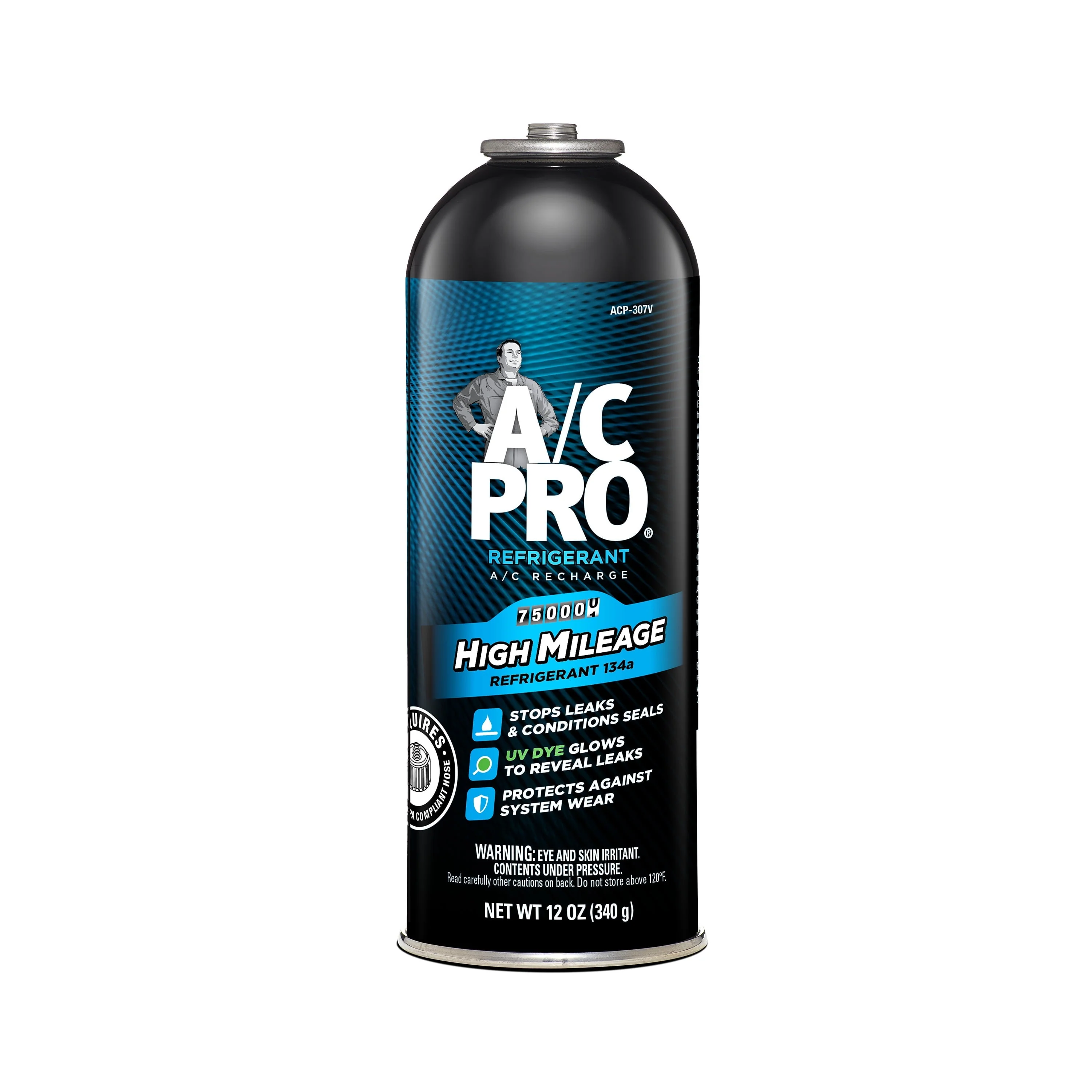 High Mileage R 134a A/C Recharge Auto Air Conditioner Refrigerant Refill 12oz