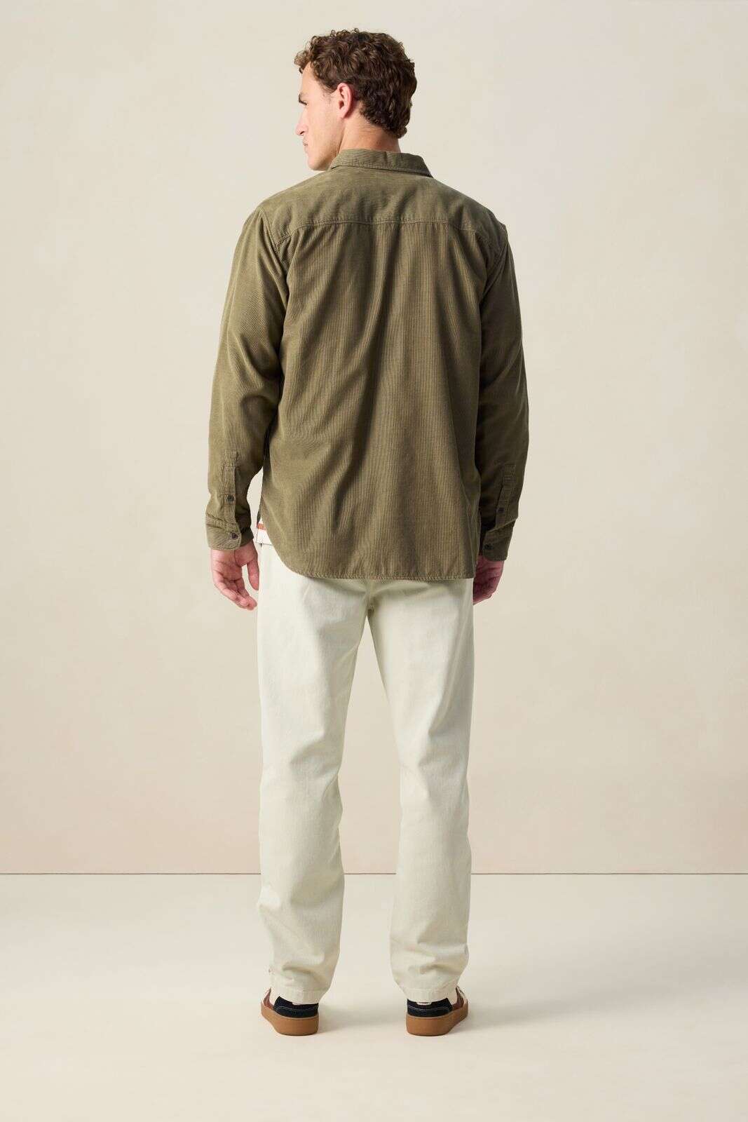 Donkergroen corduroy overhemd