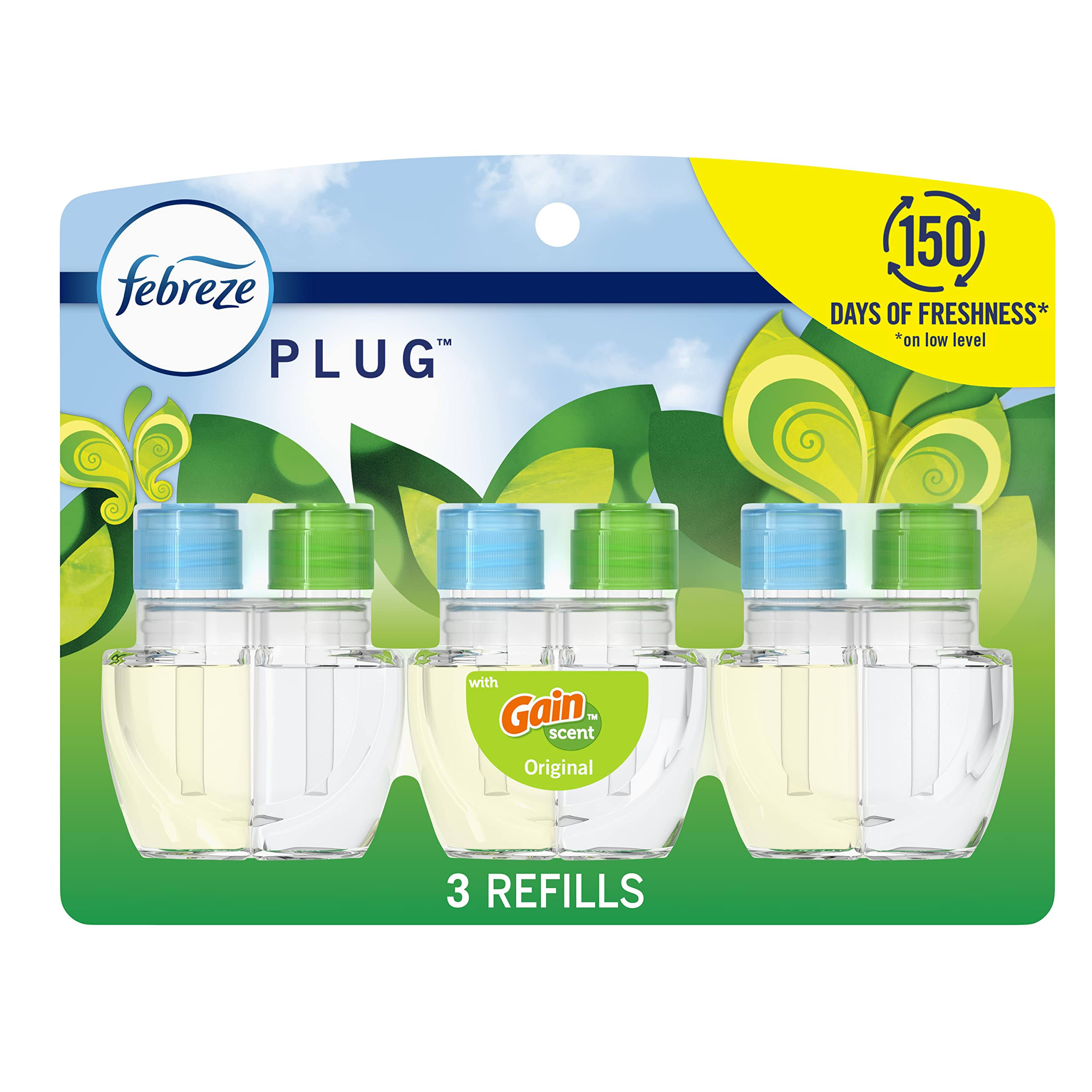 Febreze Plug Scented Oil Refill, Original - 3 pack, 26 ml refills
