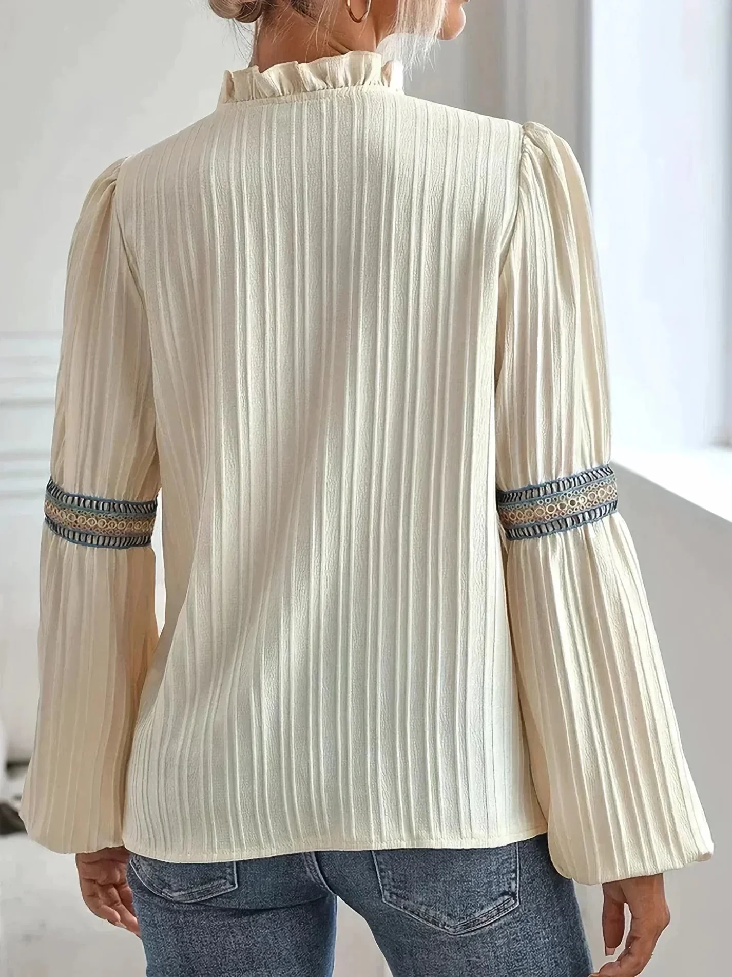 Blouse Femme Col V Haut Élégant