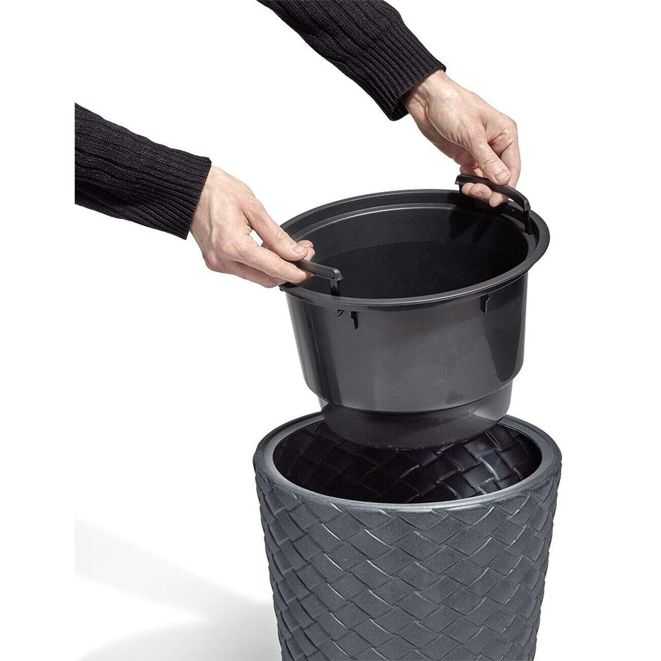 Cache pot effet tressé H78cm