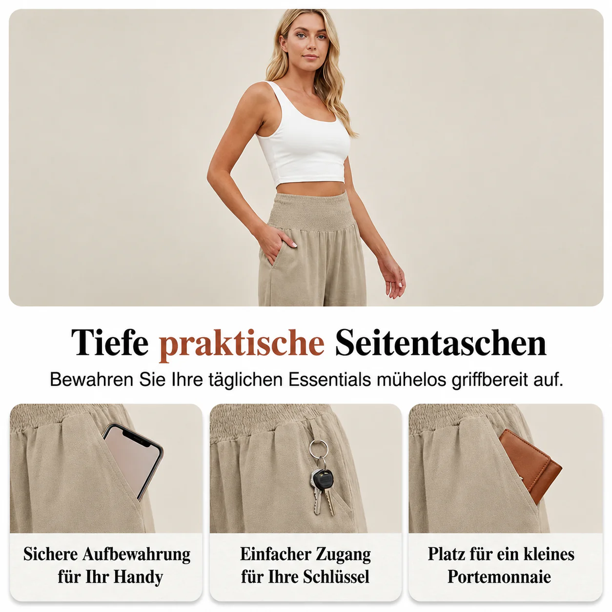 Pantalon large bohème avec ourlet à volants