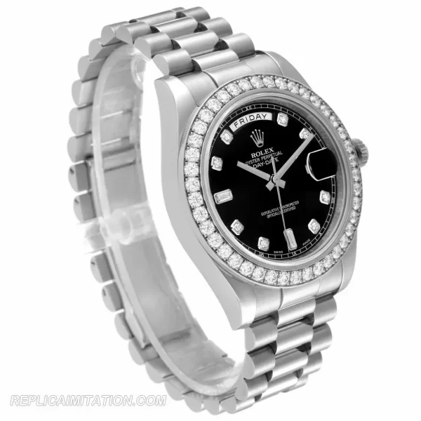 Replica Rolex President Day-Date II White Gold Diamond Watches psp32145