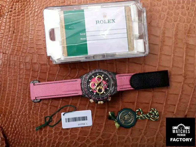 Rolex Daytona Cosmos Chronograph Carbon Fiber Edition Pink Exploded Dragon Dial