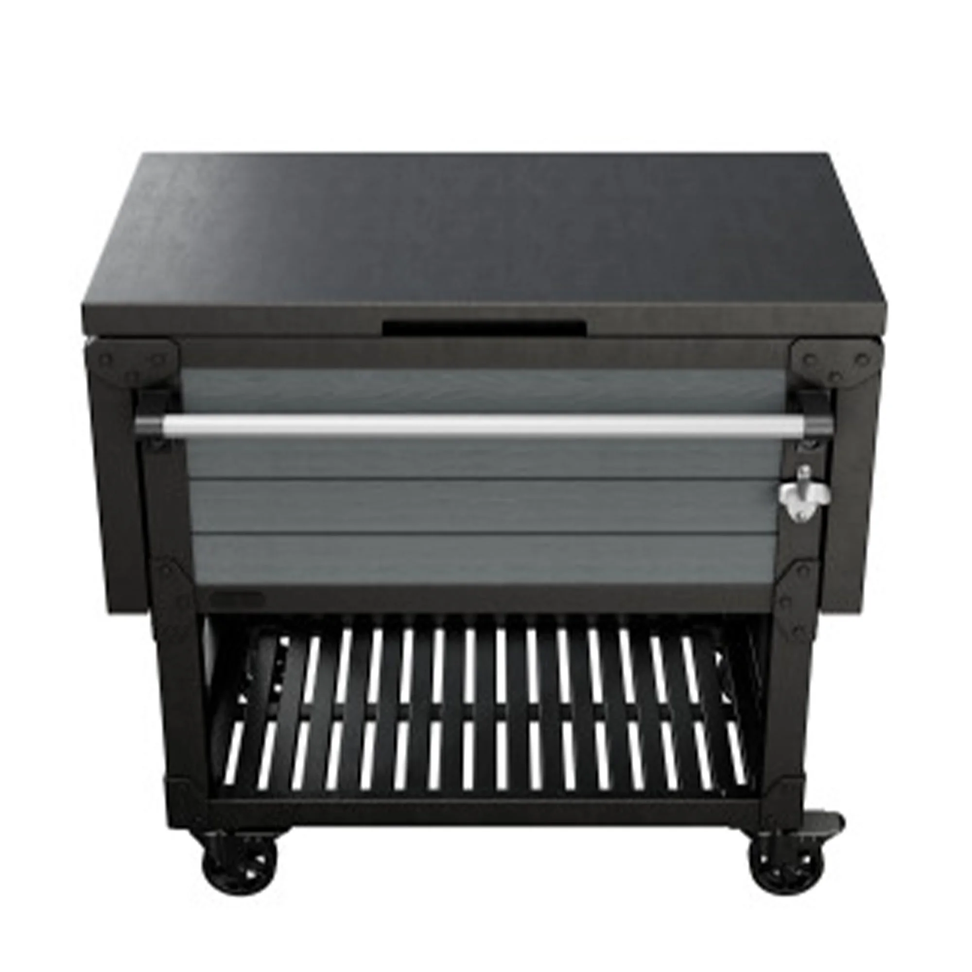 Outdoor Patio Cooler Ice Chest Insulated Beverage Bar Cart, Gray Image 4