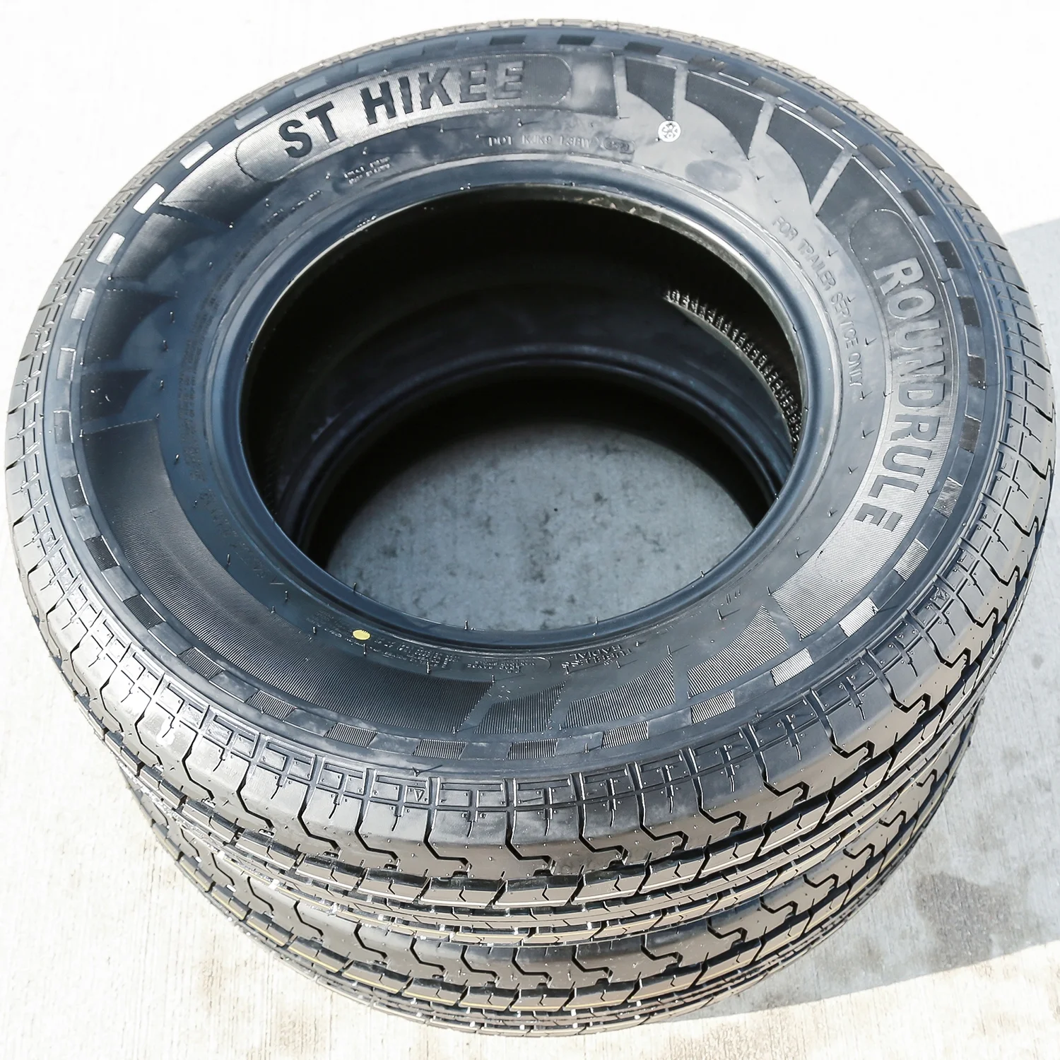Set of 4 Roundrule ST Hikee Semi - Steel ST205/75R14 205/75R14 105/101 L D 8 Ply Trailer Tires