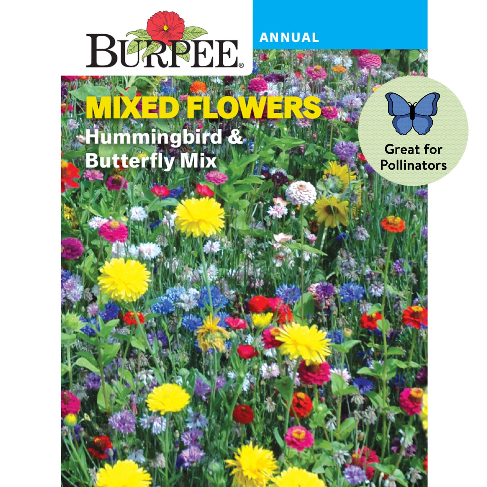 Burpee Hummingbird & Butterfly Mix Mixed Flower Seed, 1-Pack, Brown