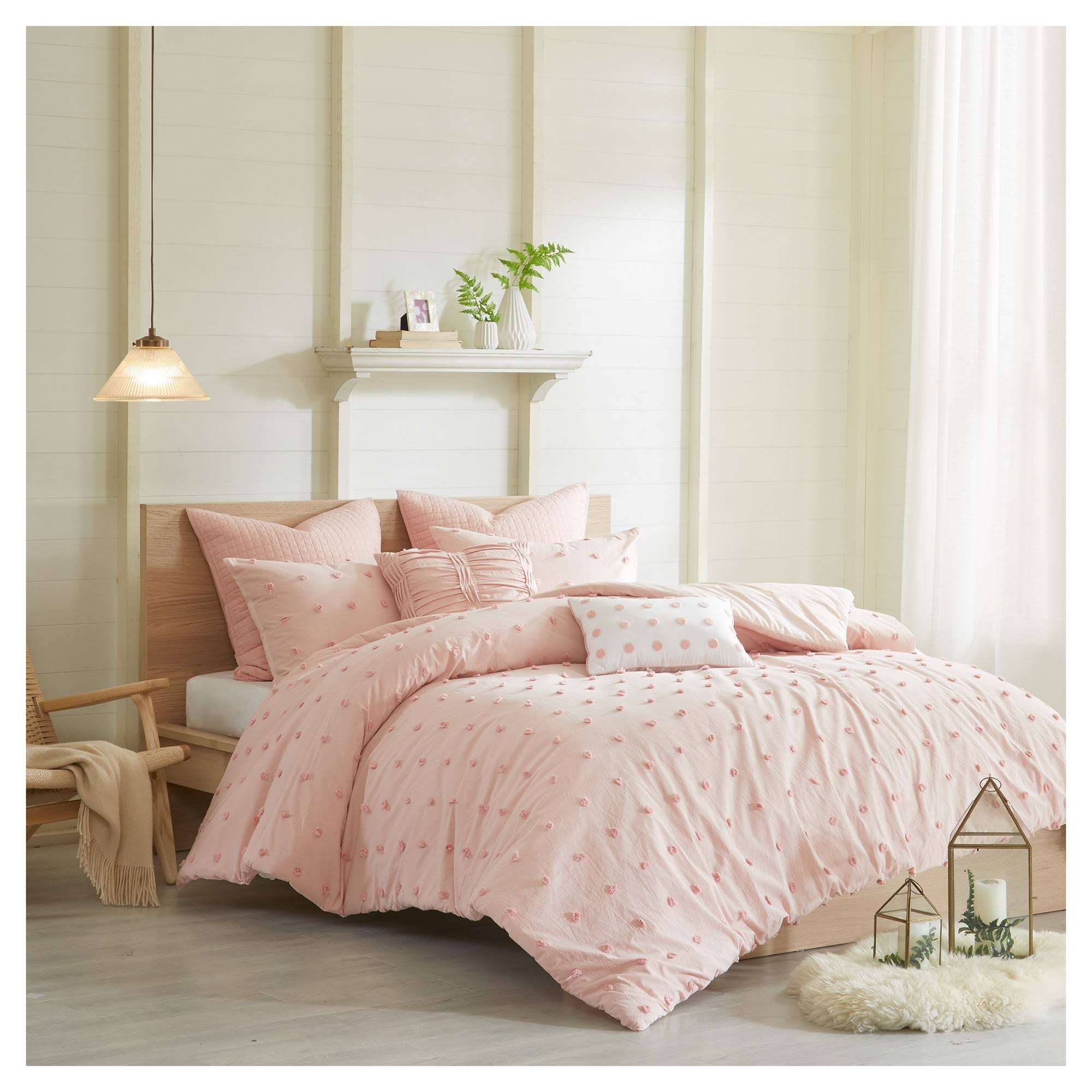 Urban Habitat Brooklyn Cotton Jacquard Duvet Cover Set Pink Full/Queen