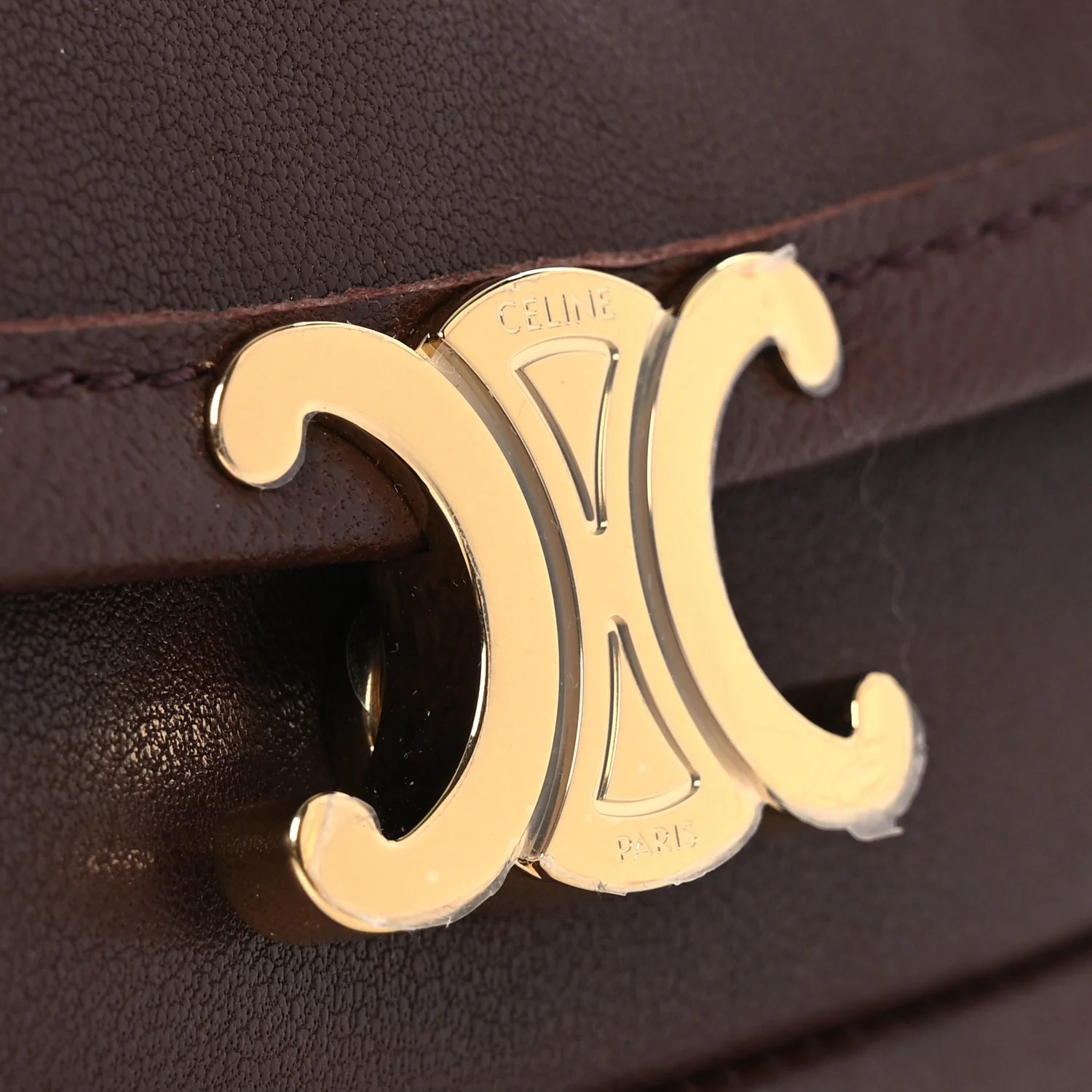 Shiny Lambskin Soft Triomphe Little Half Moon Bag Brick