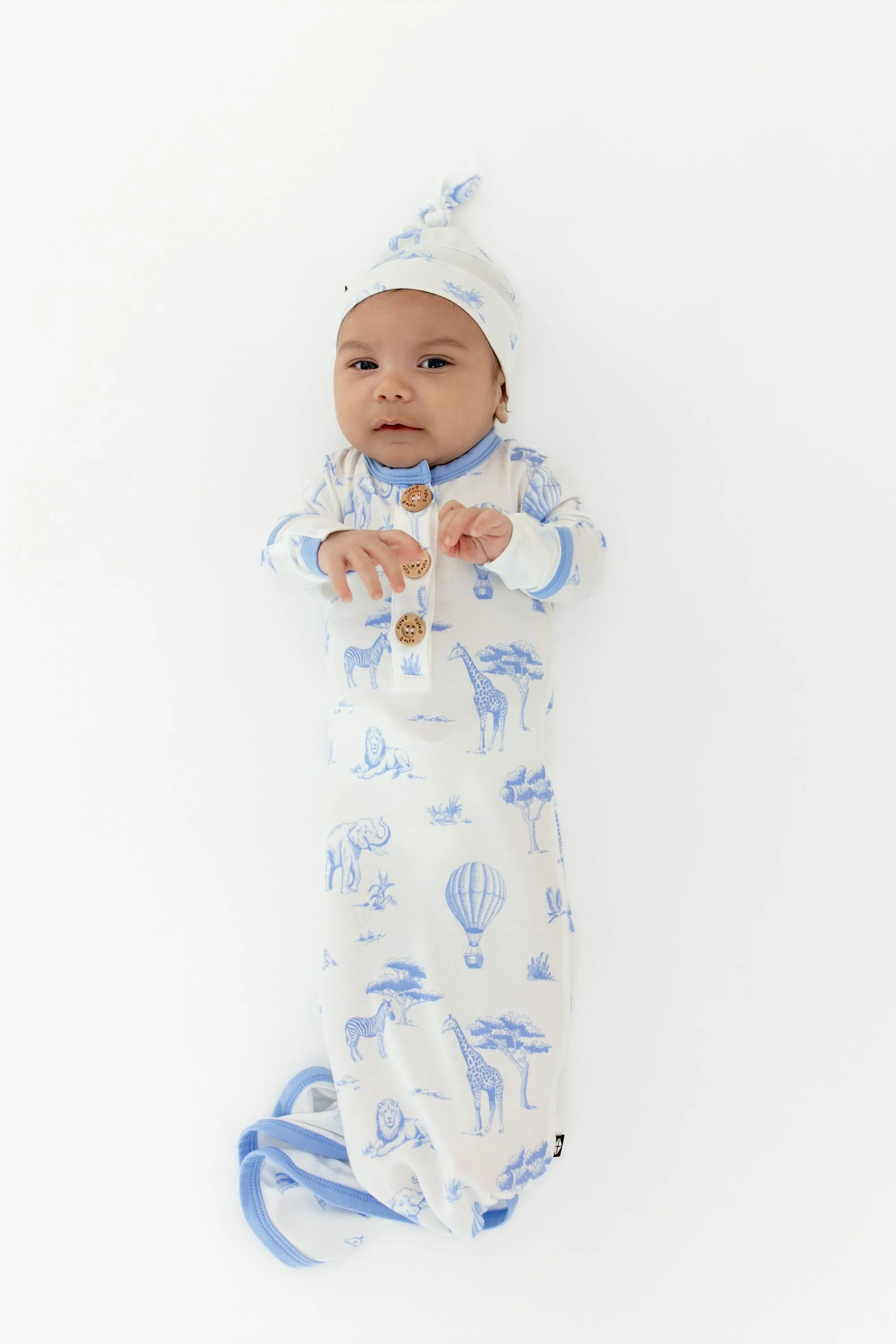 Knotted Day Gown with Hat Set in Toile Safari