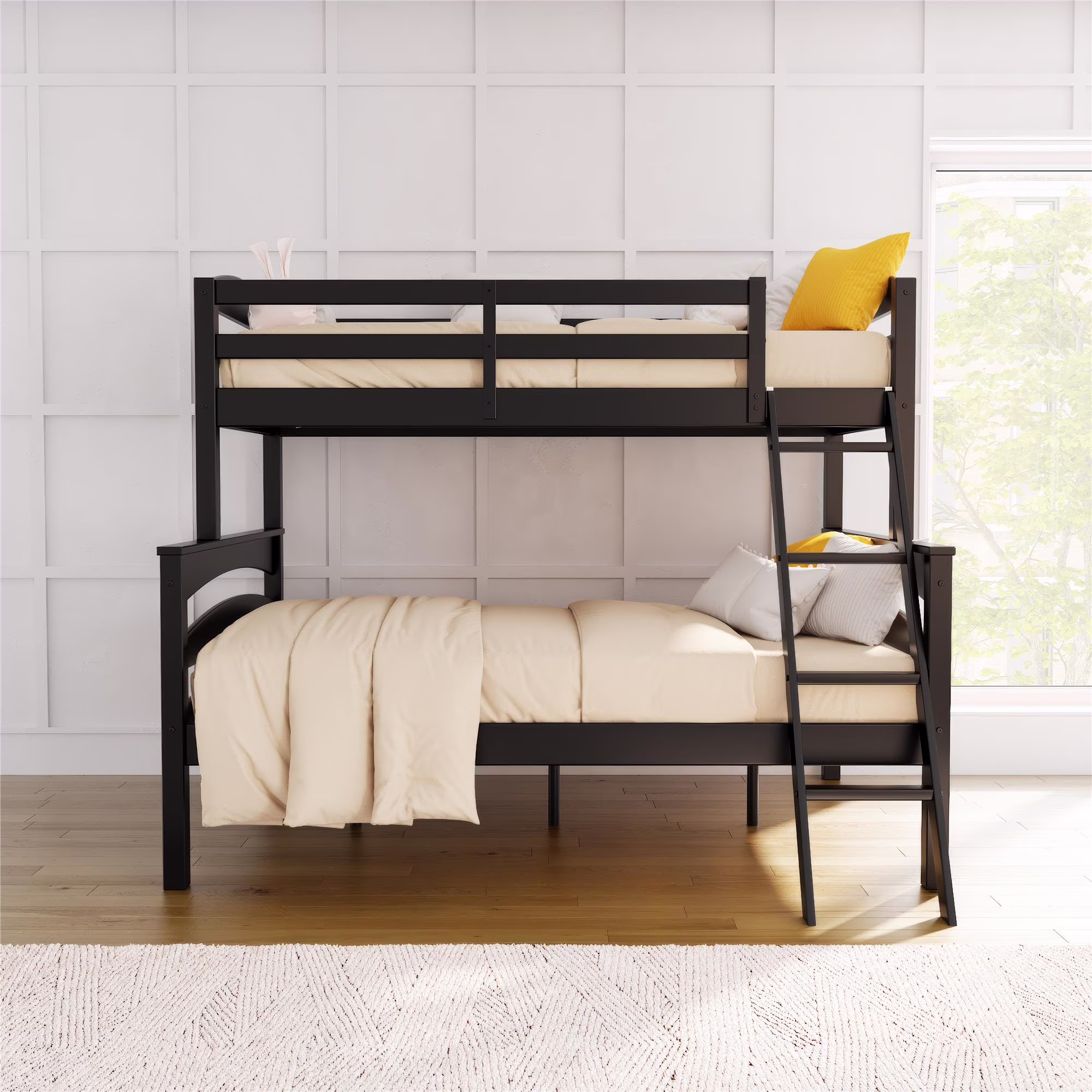 Better Homes & Gardens Leighton Kids' Convertible Twin-Over-Full Bunk Bed, Gray