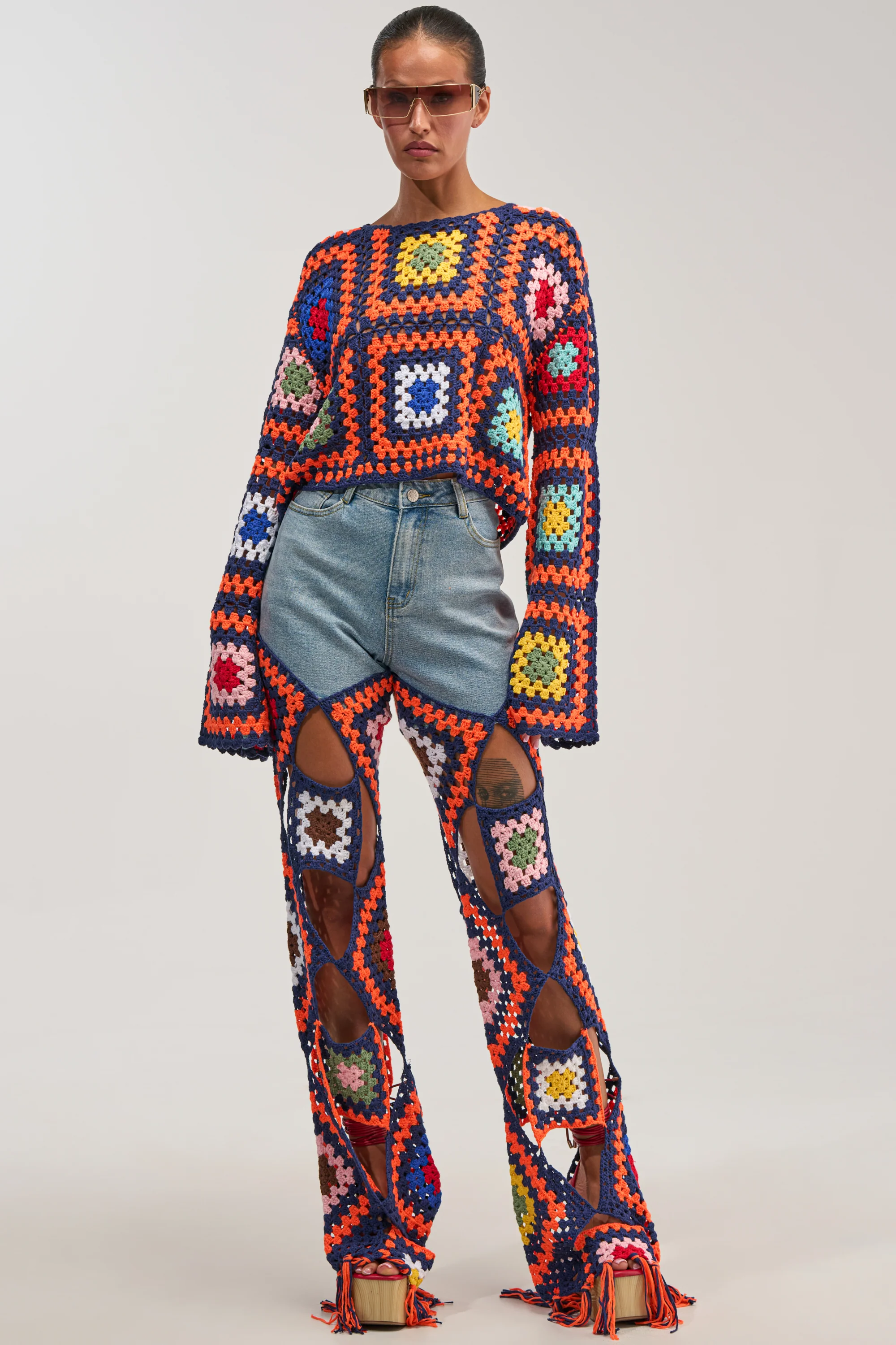 MIXED FEELING CROCHET DENIM - Akira Store