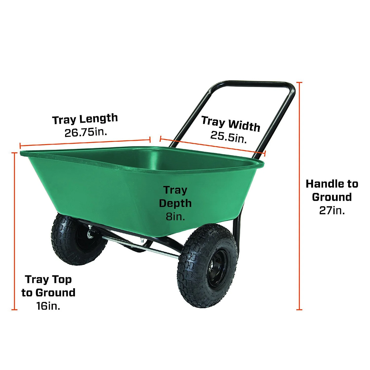 Garden Star Dual - Wheel, Poly Tray Garden Barrow Wheelbarrow