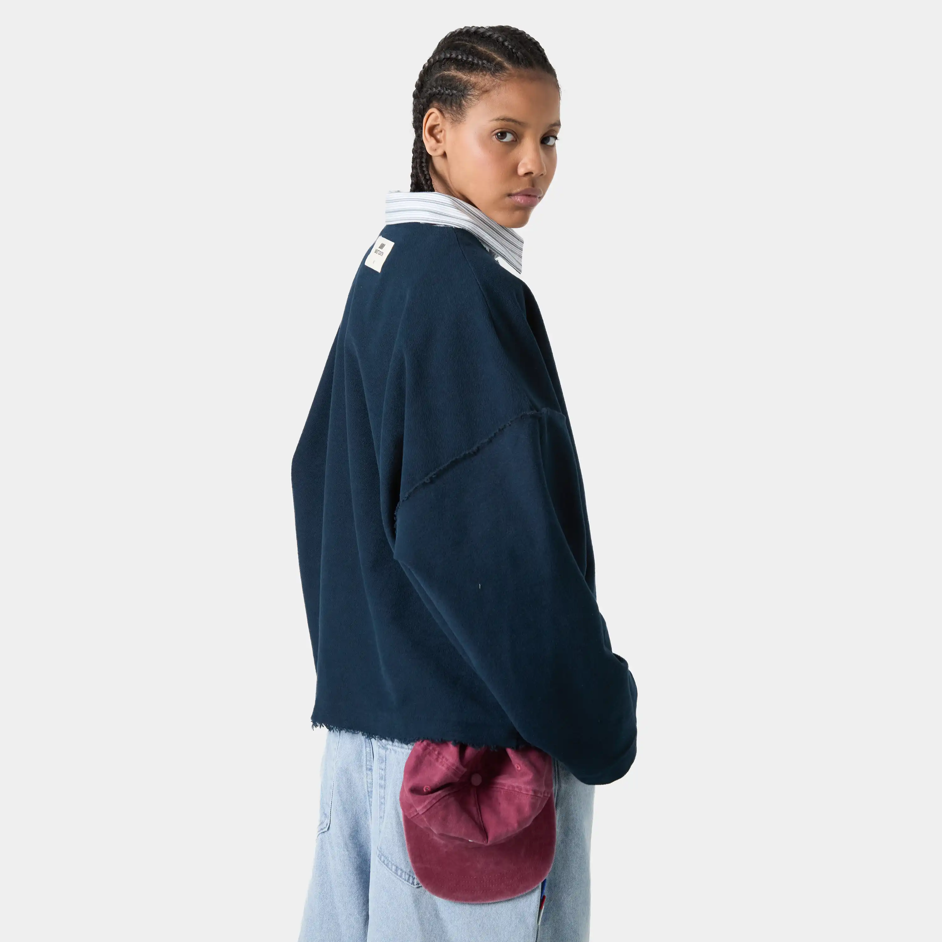 Suty Navy Reverse Crewneck
